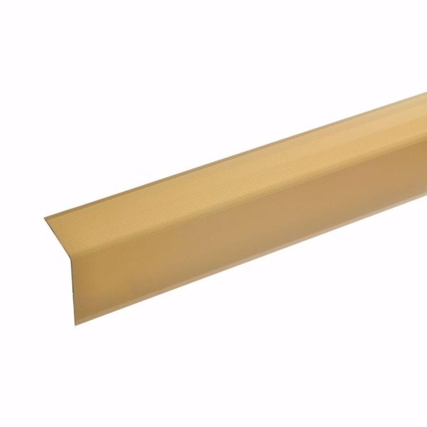 acerto® Alu Treppenwinkel-Profil 100cm 42x30mm gold selbstklebend