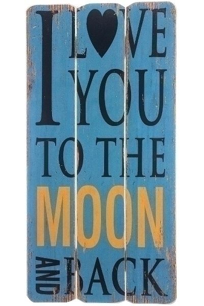 MyFlair Holzschild "I love you to the moon and back"