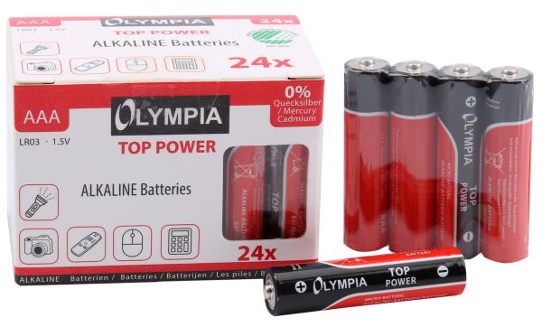 Batterien Olympia Top Power Alkaline AAA Micro, 24er