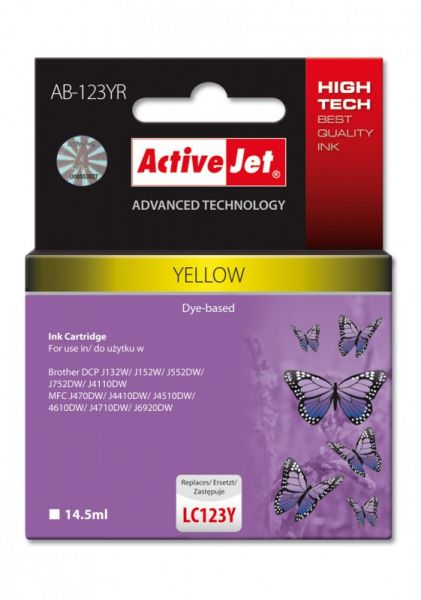 TIN ACTIVEJET AB-123YR Refill für Brother LC123 yellow