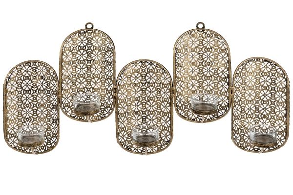 MyFlair metal wall sconce with 5pcs glass