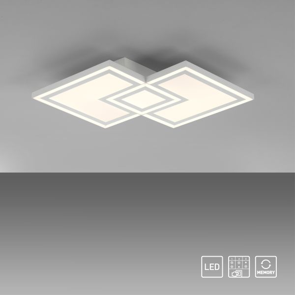 JUST LIGHT. LED Deckenleuchte BEDGING, separat steuerbar, 3000 Kelvin, rechteckig, Weiß