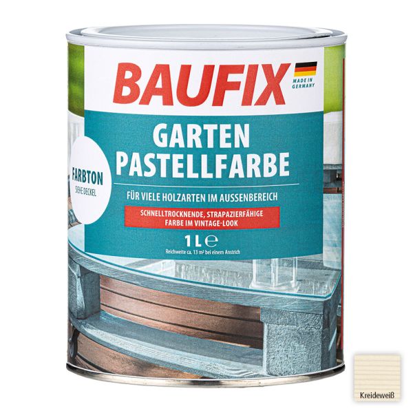 Baufix Garten-Pastellfarbe - Kreideweiß 4 er Set