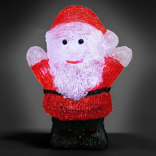 monzana® LED Figur Santa Acryl 18 x 14 x 9cm rot/weiß/schwarz