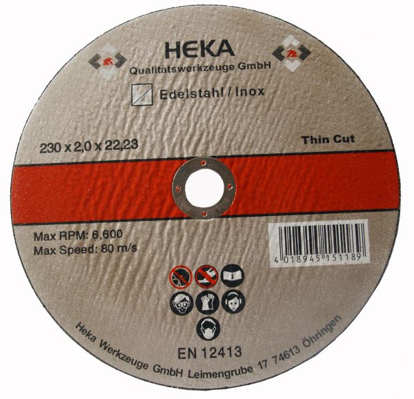 Heka Werkzeuge GmbH Trennscheibe Edelstahl 230x2.0x22