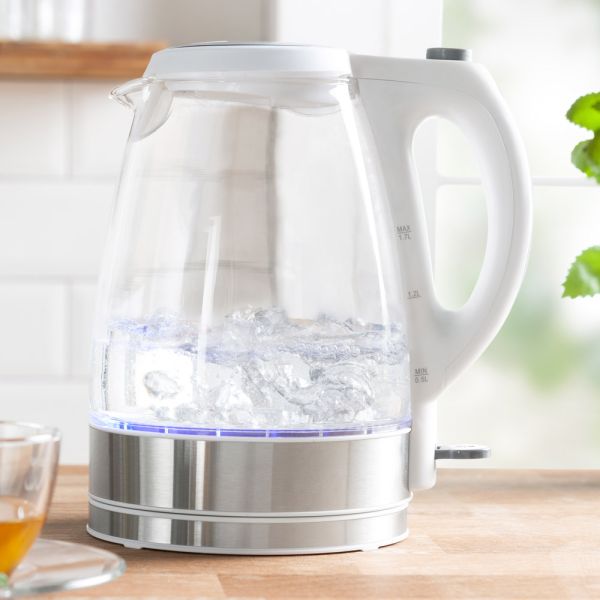 Cook O´Fino  Glas-Wasserkocher 2.200 Watt, Weiß