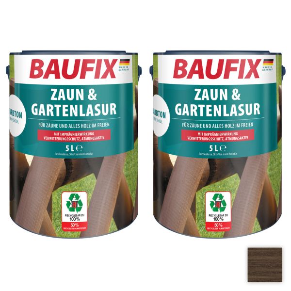 Baufix Zaun- und Gartenlasur, Palisander - 2er-Set
