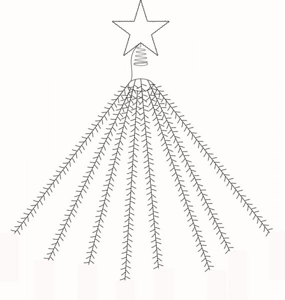 Star-Max LED Cluster-Baumvorhang mit Stern, 660 warmweiße LEDs