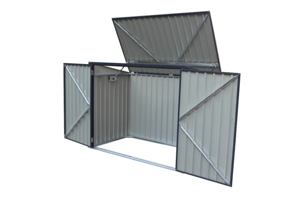 Metall Mülltonnenbox und Aufbewahrungsbox 5x3 dunkelgrau
