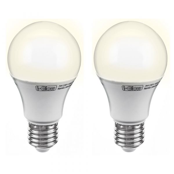 I-Glow LED-Birne, dimmbar, E27, 12W - 2er Set