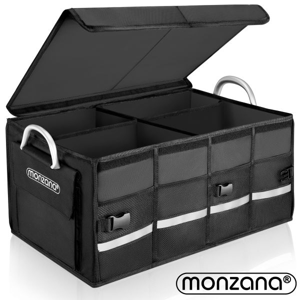 monzana® Kofferraumtasche Schwarz 60x35x30cm