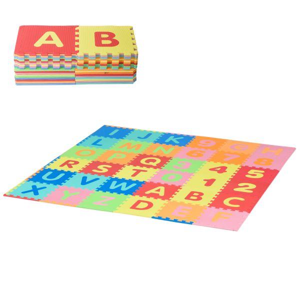 HOMCOM 60-teilige Kinder Puzzlematte Spielmatte Kinderspielteppich Spielteppich für Baby & Kinder pä