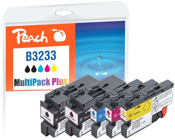 Peach Spar Plus Pack Tintenpatronen ersetzt Brother LC-3233