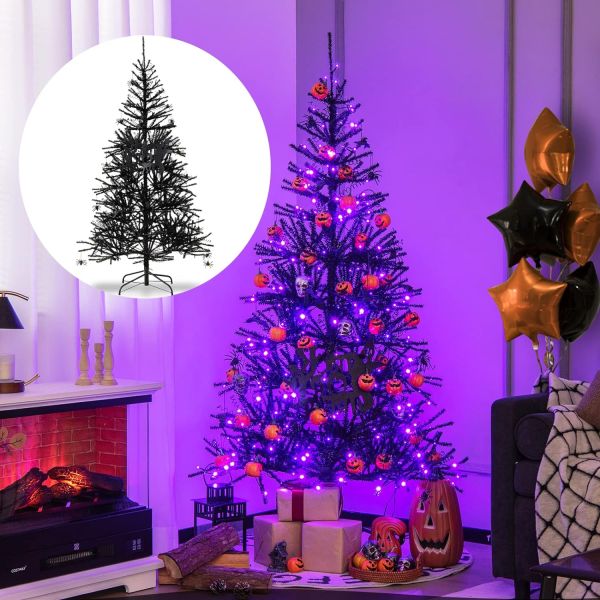 183cm Künstlicher Weihnachtsbaum beleuchtet, 250 LED-Leuchten in Lila