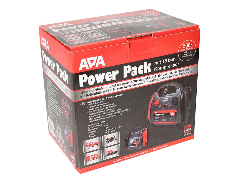 APA Powerpack m. Kompressor 18Bar,max 500A Starthilfe