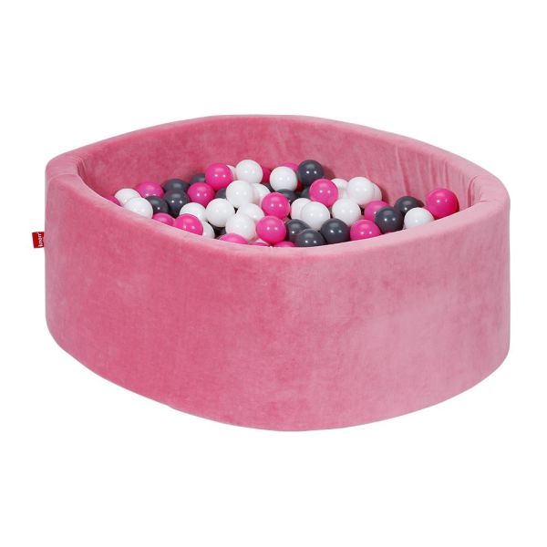 Knorrtoys - Bällebad soft - "Soft pink" - 300 balls creme/grey/rose
