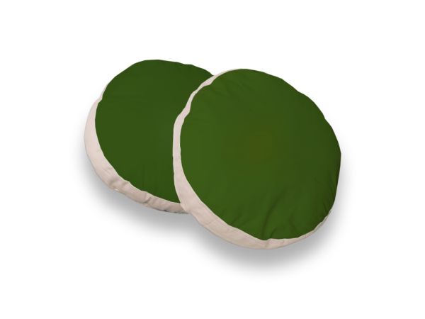 2er Kissen-Set rund Beige-grün