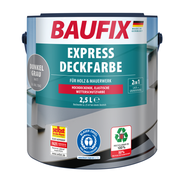 BAUFIX 2in1 Express Deckfarbe 2,5 L dunkelgrau