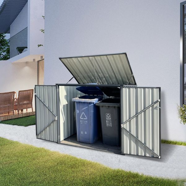 HC Garten & Freizeit Mülltonnenbox mit Abdeckung 2 x 240L