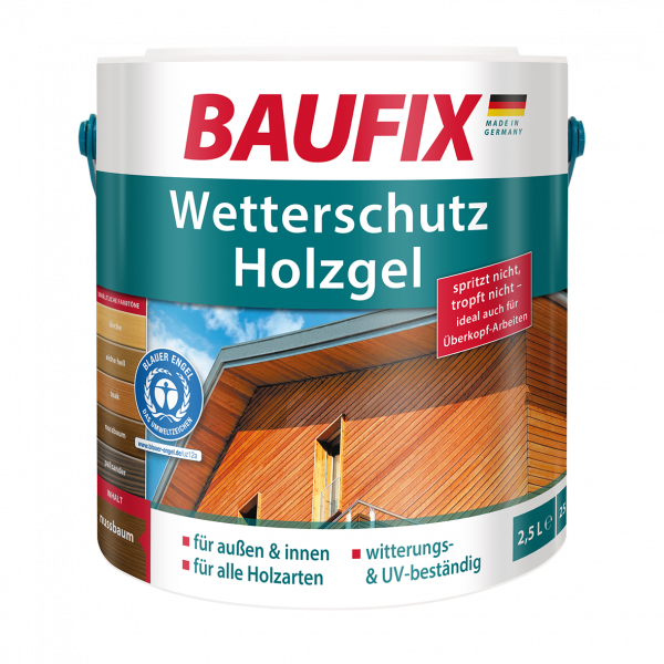BAUFIX Wetterschutz-Holzgel weiß 5 L 2er Set