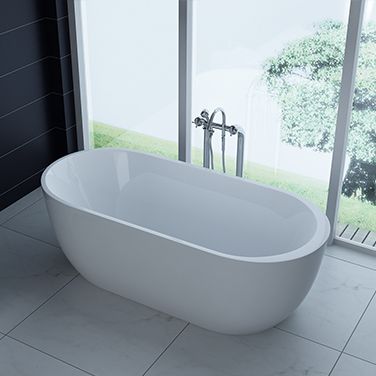 freistehende Luxus Acryl-Badewanne 170x80 cm elegant inkl. Siphon Überlaufschutz leicht zu pflegende