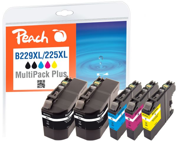 Peach Spar Pack Plus Tintenpatronen, ersetzt Brother LC-229XLVALBP