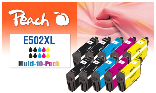 Peach 10er-Pack Tintenpatr., ersetzt Epson No. 502XL