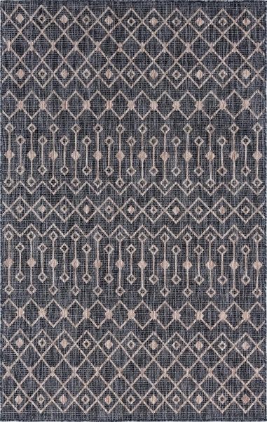 MyFlair Carpet "Outdoor Crosses" Rectangular Charcoal Gray CA10261