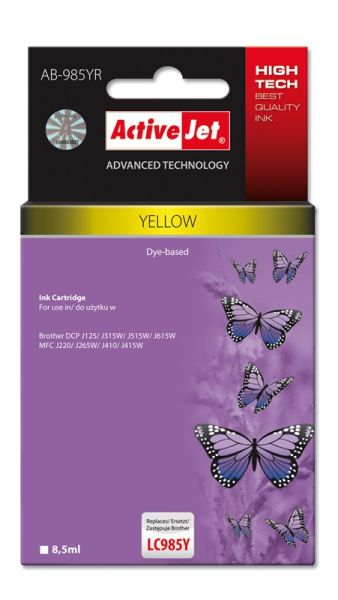 TIN ACTIVEJET AB-985YR Refill für Brother LC985Y yellow 8,5ml