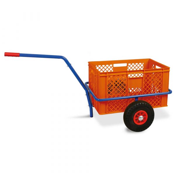 Handwagen mit Kunststoffkorb, H 320 mm, orange, LxBxH 1250 x 640 x 660 mm, Tragkraft 200 kg