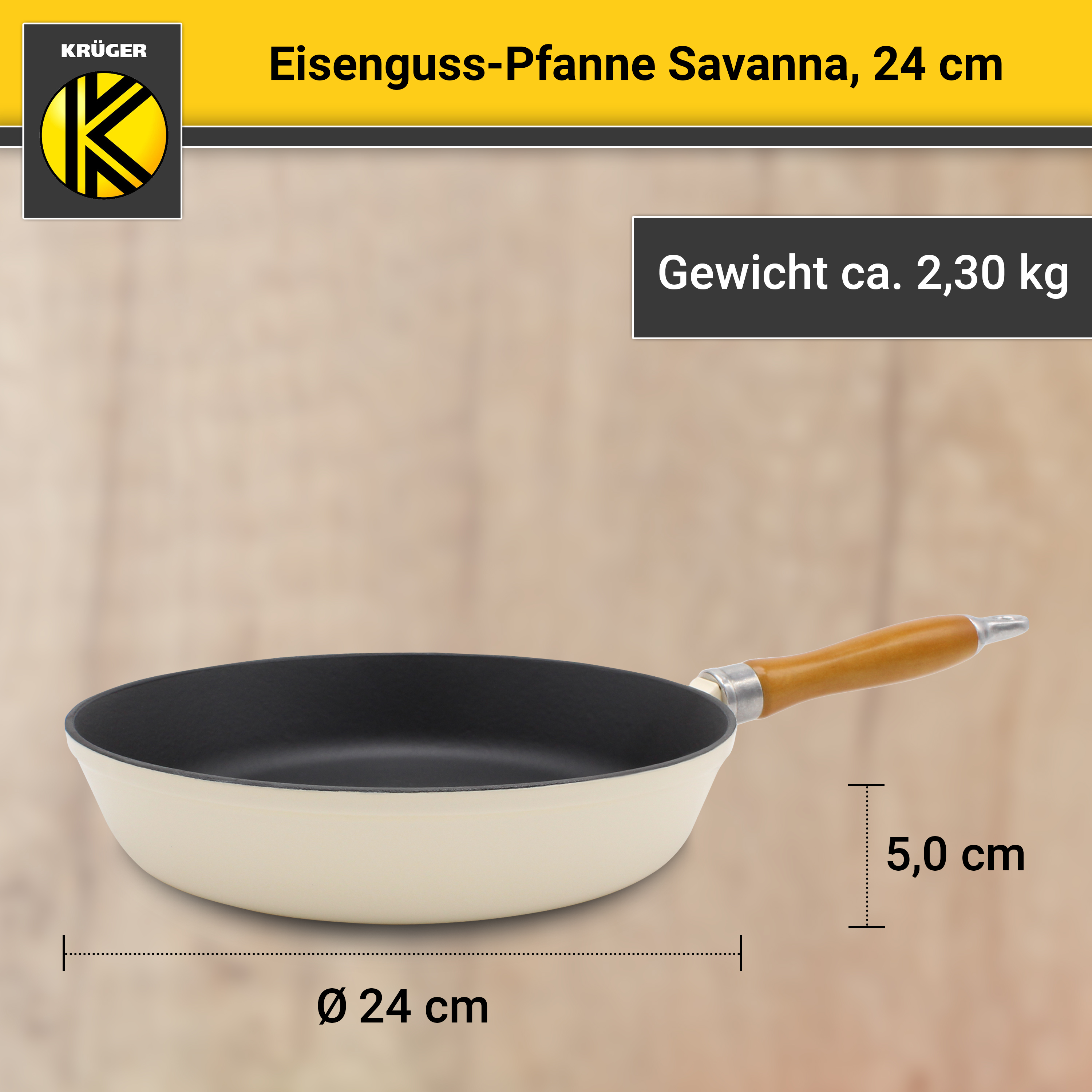 Karl Krüger - Eisenguss Pfanne Serie SAVANNA, 24 cm | Norma24