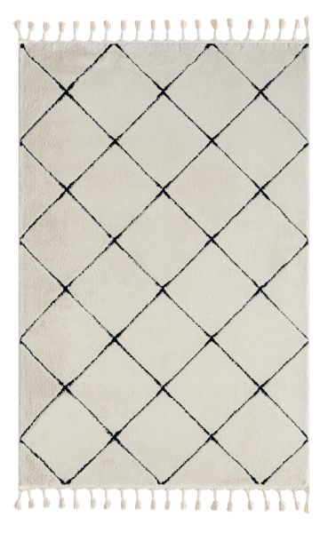 Teppich Moroccan Divine, 140 cm x 200 cm, Farbe weiß, rechteckig, Florhöhe 19mm