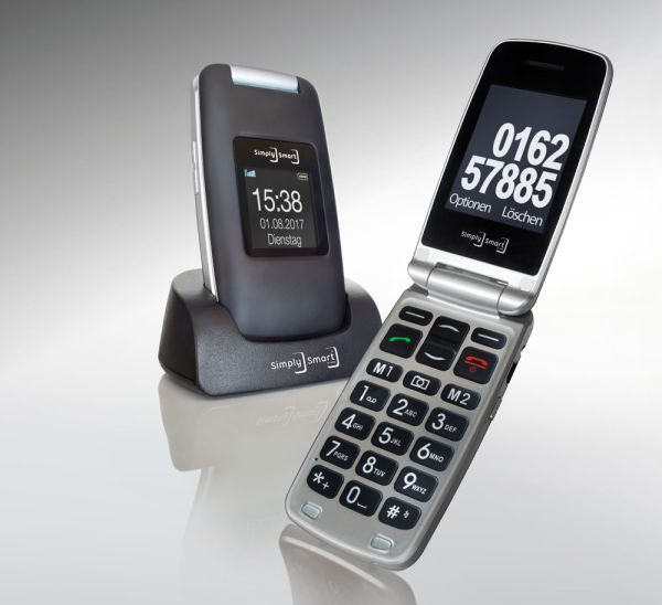 SimplySmart Großtasten-Mobiltelefon MB 100, Schwarz