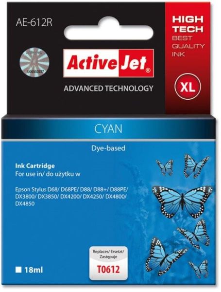 TIN ACTIVEJET AE-612R Refill für Epson T0612 cyan