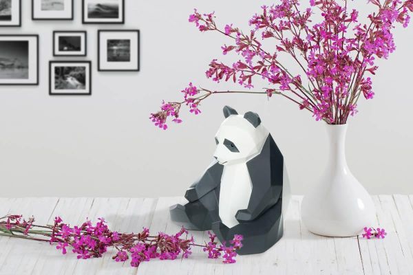 Kayoom Skulptur Panda 110 Weiß / Schwarz