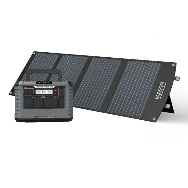 BALDERIA Power Set PS1500-120: Solar-Generator, Kraftwerk, Tragbare Powerstation 1328Wh mit Solarpan