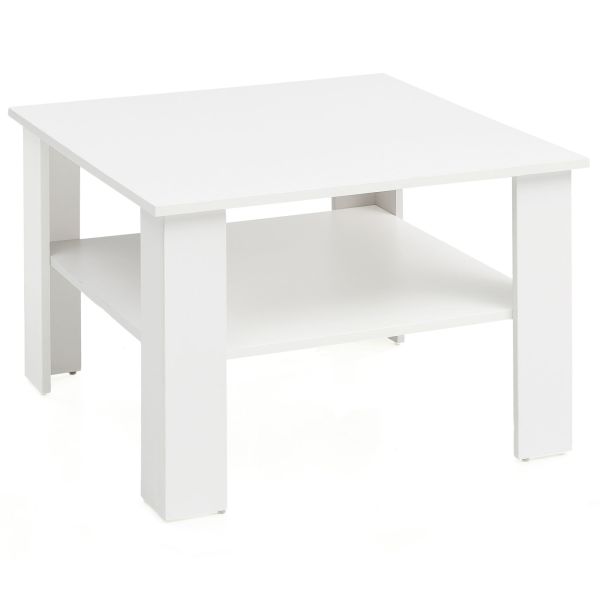 Couchtisch WL5.834 Tisch Holz 60x42x60cm Wohnzimmertisch Weiß Sofatisch