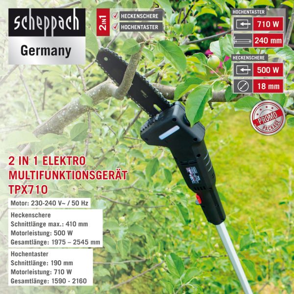 DETAIL Scheppach 2 in 1 Multi Garden Tool TPX710