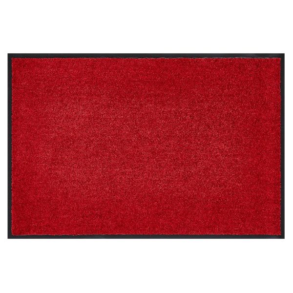 Fußmatte waschbar Gummiumrandung rutschfest Rot 90 x 60 x 0,7 cm