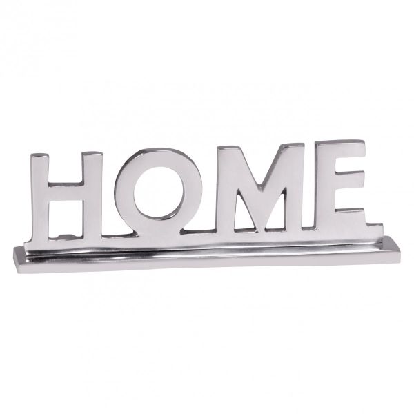 WOHNLING Home Deko Schriftzug Design Wohnzimmer Ess-Tisch- Dekoration  Wohnung Alu Aluminium Wohndeko Silber 22 cm | Norma24