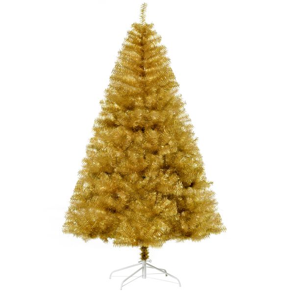 HOMCOM Künstlicher Weihnachtsbaum 1,8 m Christbaum Schnee einfacher Aufbau Tannenbaum 1000 Äste flam