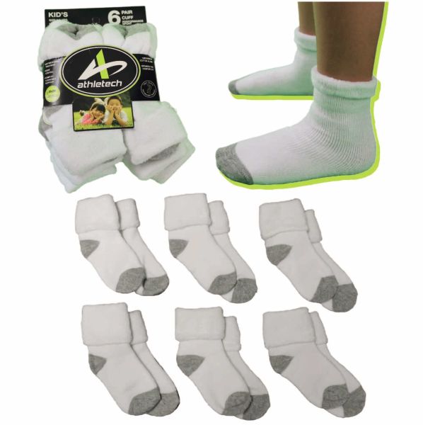6 Paar Thermo Socken für Kinder 3-5 Jahre mit Bündchen bis Gr. 34