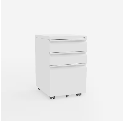 Büro-Rollcontainer mit Schublade unter Schreibtisch RC3 Farbe:Weiß
