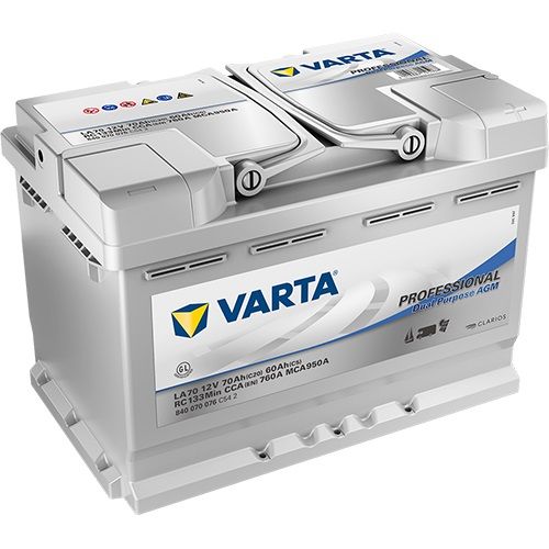 VARTA Professional Dual Purpose AGM 840070076C542, LA70 12 V, 70 Ah, 760 A