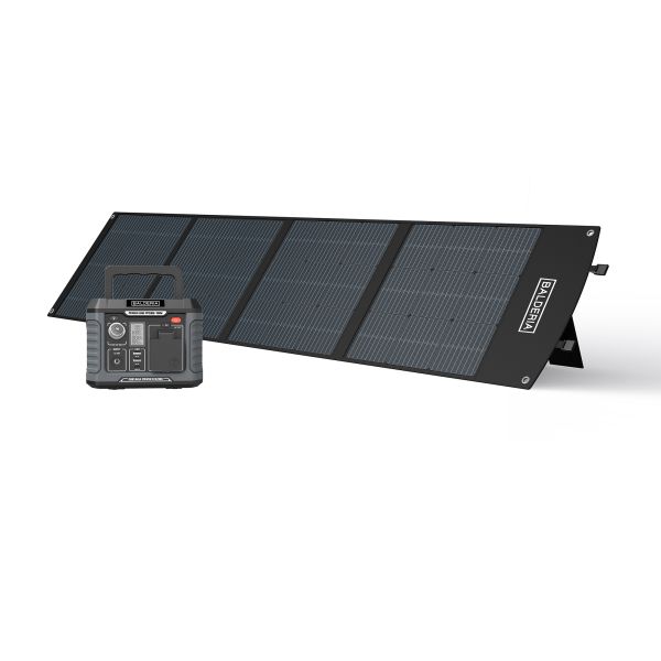BALDERIA Power Set PS300-200: Solar-Generator, Kraftwerk, Tragbare Powerstation 231Wh mit Solarpanel