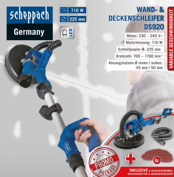 DETAIL Scheppach Wand- & Deckenschleifer DS920 