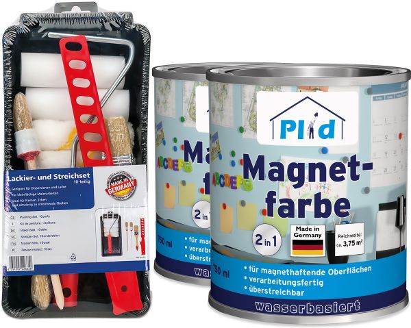 Premium Magnetfarbe Magnet Magnetlack Magnetwand Set Anthrazit