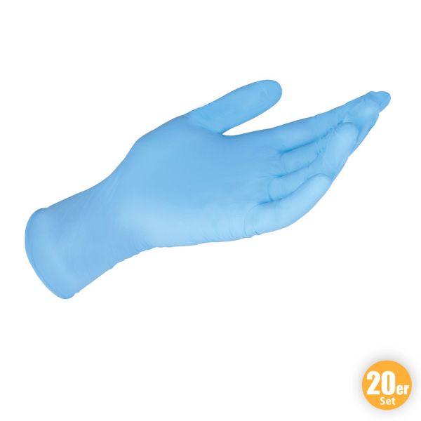Multitec Nitril-Handschuhe, Größe M - Blau, 20er-Pack