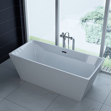 PureHaven freistehende Luxus Acryl-Badewanne 170x80 cm elegant inkl. Siphon Überlaufschutz leicht zu