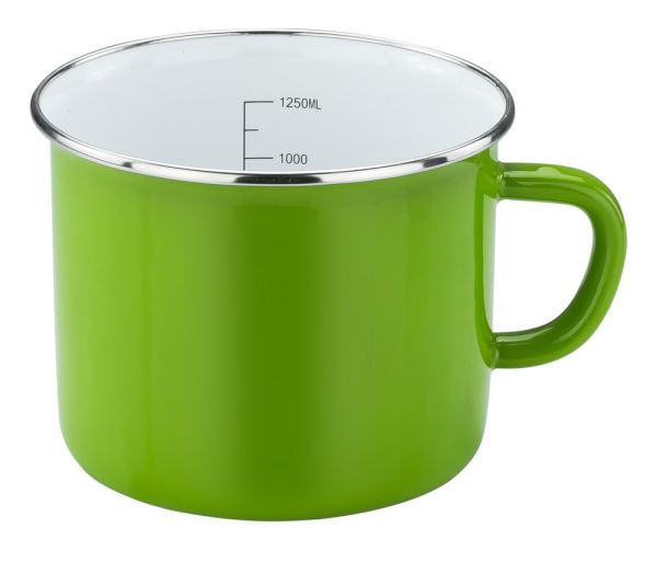 Casa Royale Emaille Milchtopf Green Star, Ø 14 cm